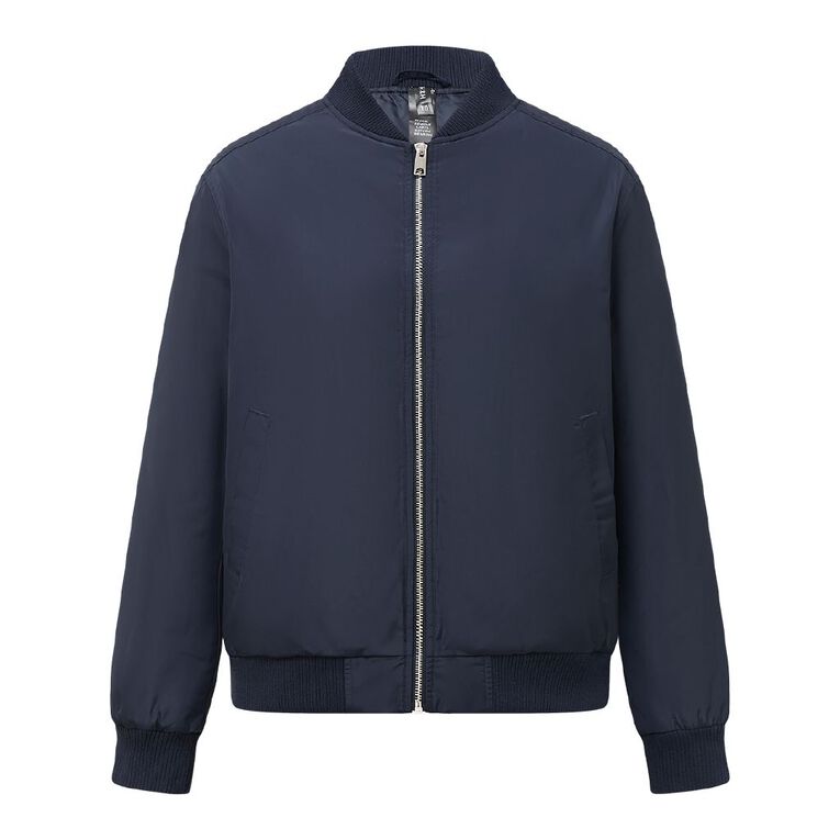 H&H Women's Women's Padded Bomber Jacket, Blue Dark, hi-res