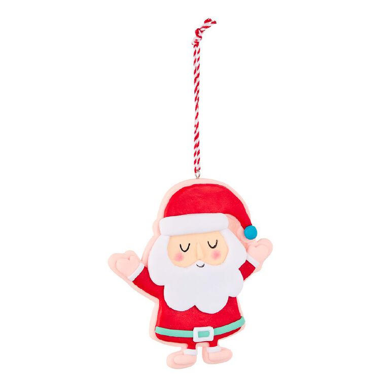 Wonderland Clay Christmas Decoration Joyful Santa 10cm, , hi-res