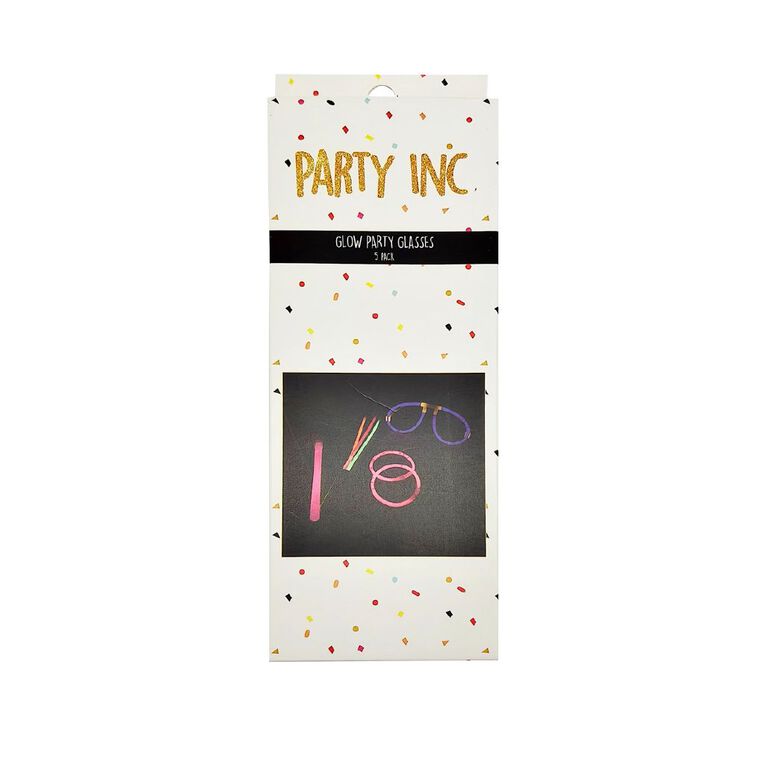 Party Inc Glow Party Glasses 5 Pack, , hi-res