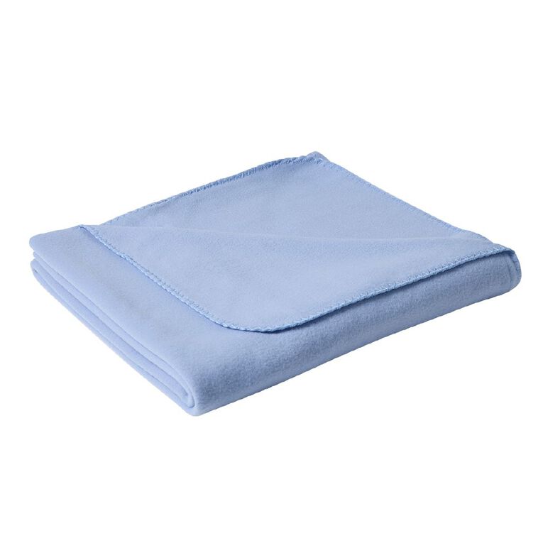 Living & Co Polar Fleece Blanket 180 X 200 Blue One Size, , hi-res