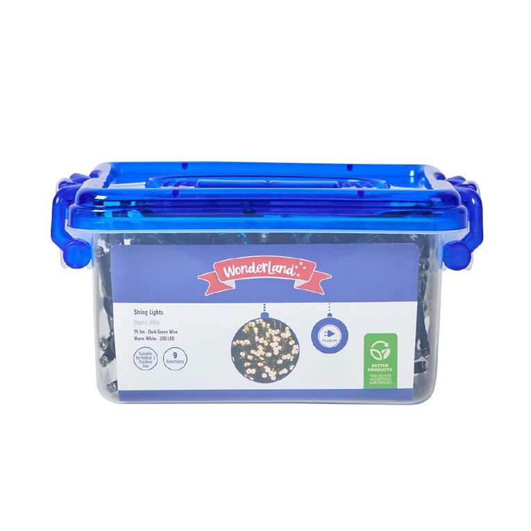 Wonderland Plug-in Christmas String Lights Warm White 19.5m, , hi-res