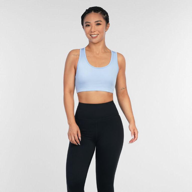 Active Intent Women's Low Impact Crop Top, Blue Light BRUNNERA, hi-res