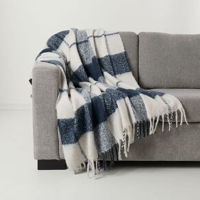Living & Co Woven Check Throw with Tassels 127cm x 152cm