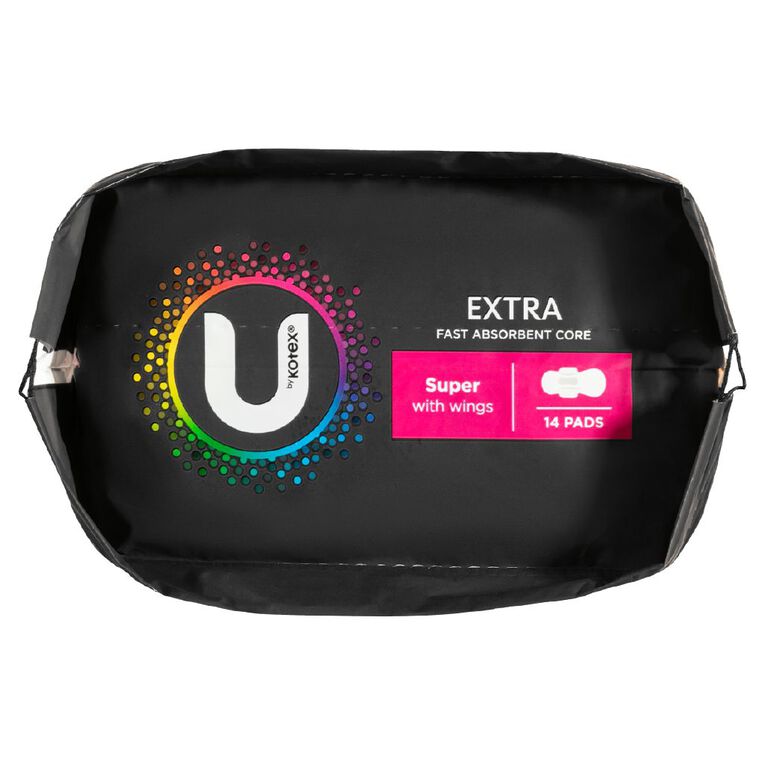 U By Kotex Super Wings Maxi Pads 14 Pack, , hi-res
