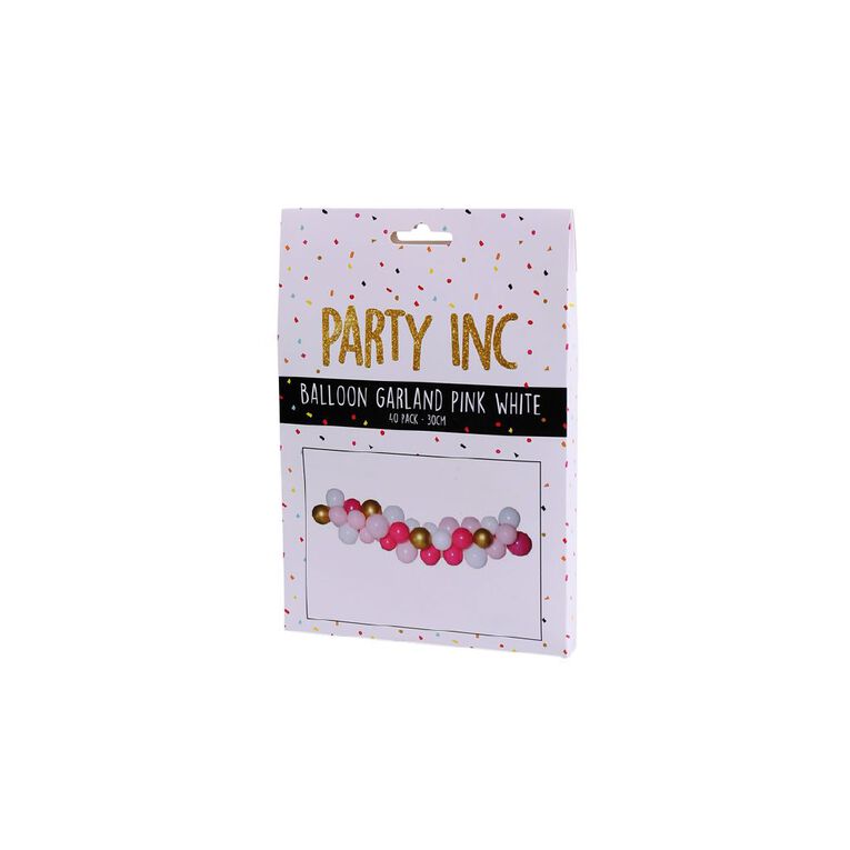 Party Inc Balloon Garland Pink & White 30cm, , hi-res