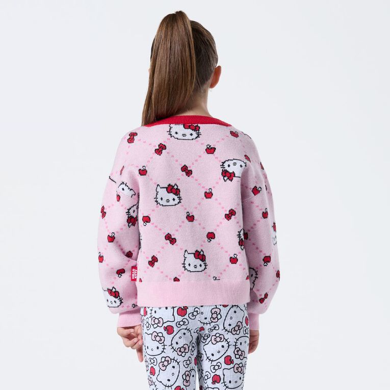 Hello Kitty Jacquard Cardigan, Pink Mid, hi-res
