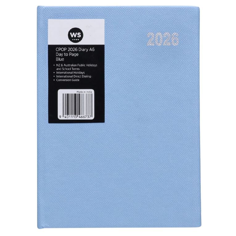 WS Colour Pop 2026 Diary A6 Day To Page Blue, , hi-res