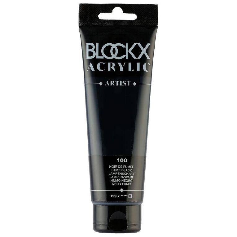 BLOCKX Acrylic Tube Smoke Black 120ml, , hi-res