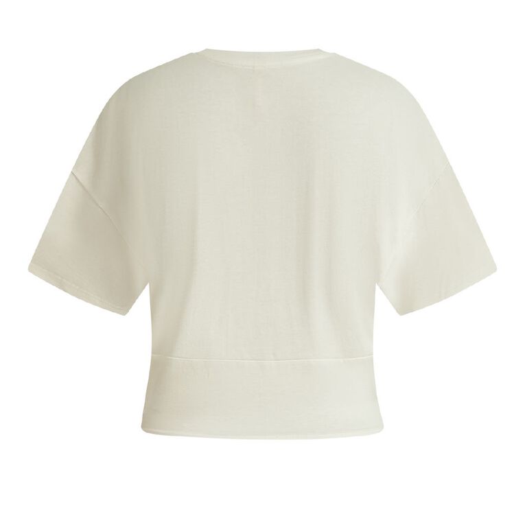 BRDRLESS Sloane Crop Short Sleeve Tee, White, hi-res