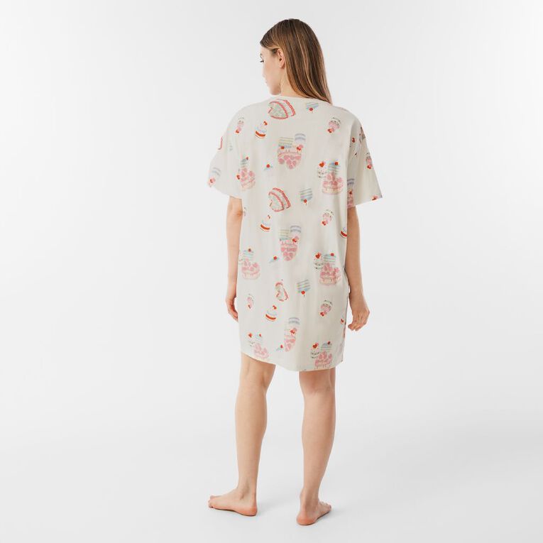 H&H Women's Boxy T-Shirt Nightie, White, hi-res
