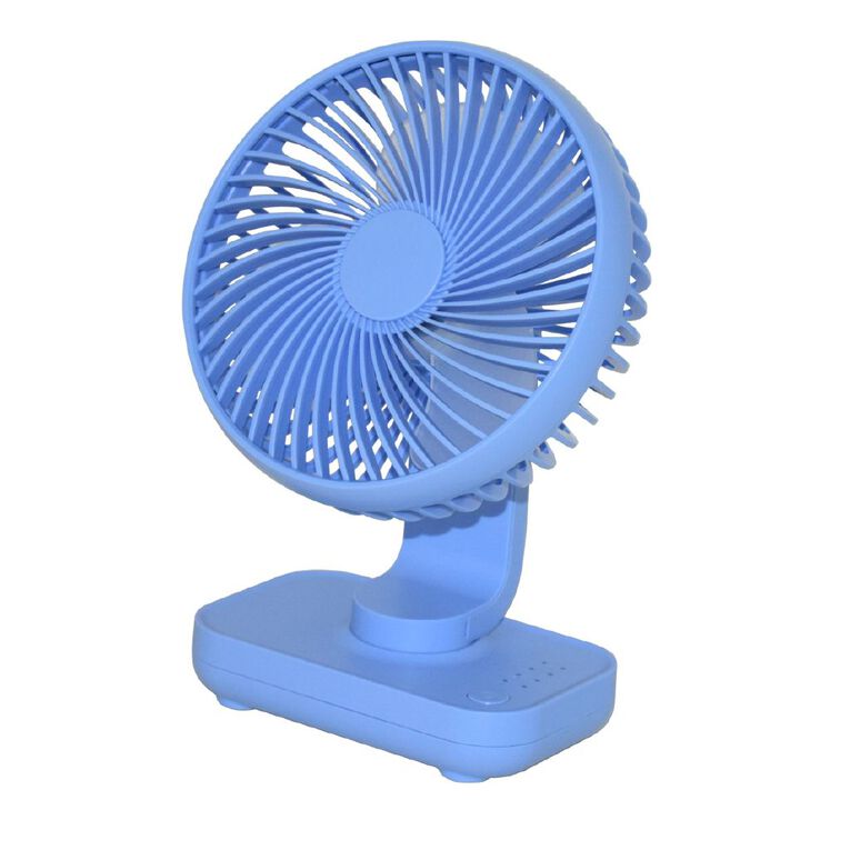 Living & Co Rechargeable Desk Fan Blue, , hi-res