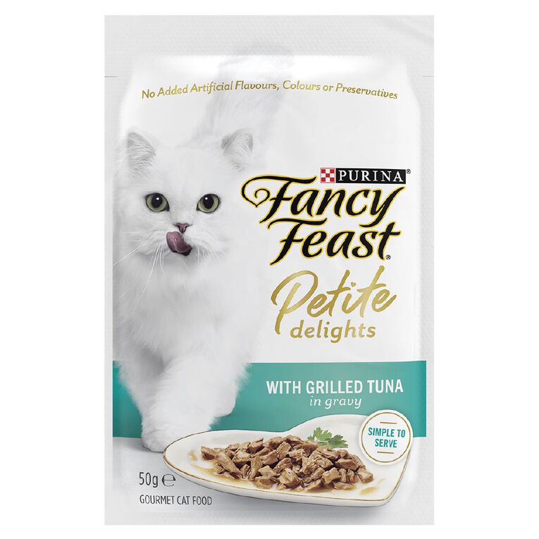 Fancy Feast Petite Delights Tuna Grilled Wet Cat Food Pouch 50g, , hi-res