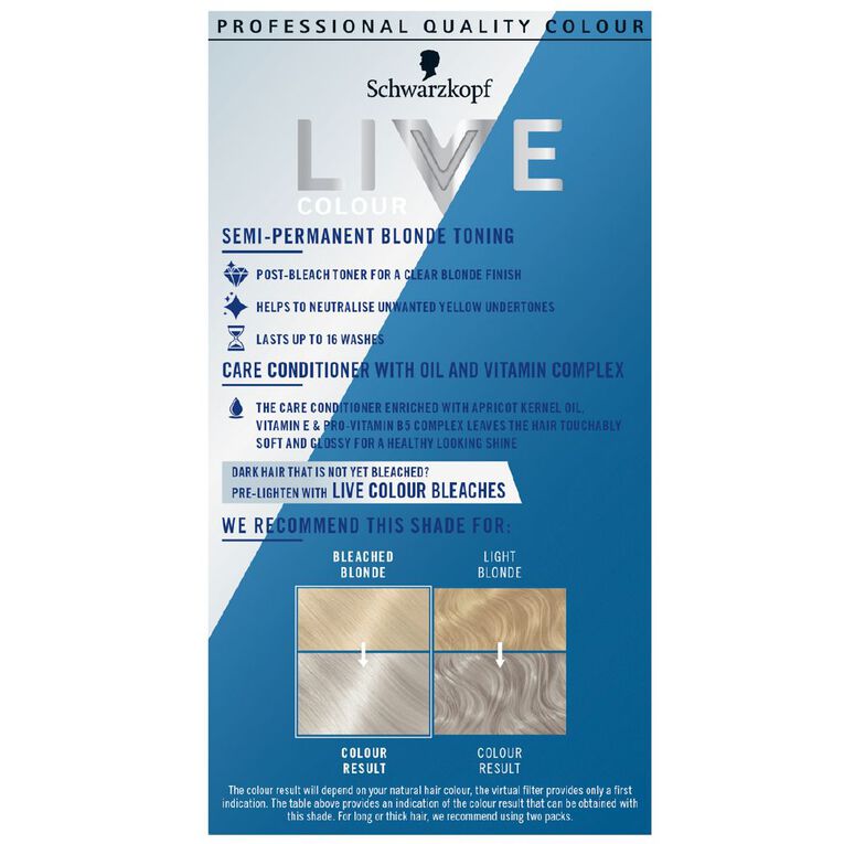 Schwarzkopf Live Colour Semi-Permanent Toner Ice White T1, , hi-res