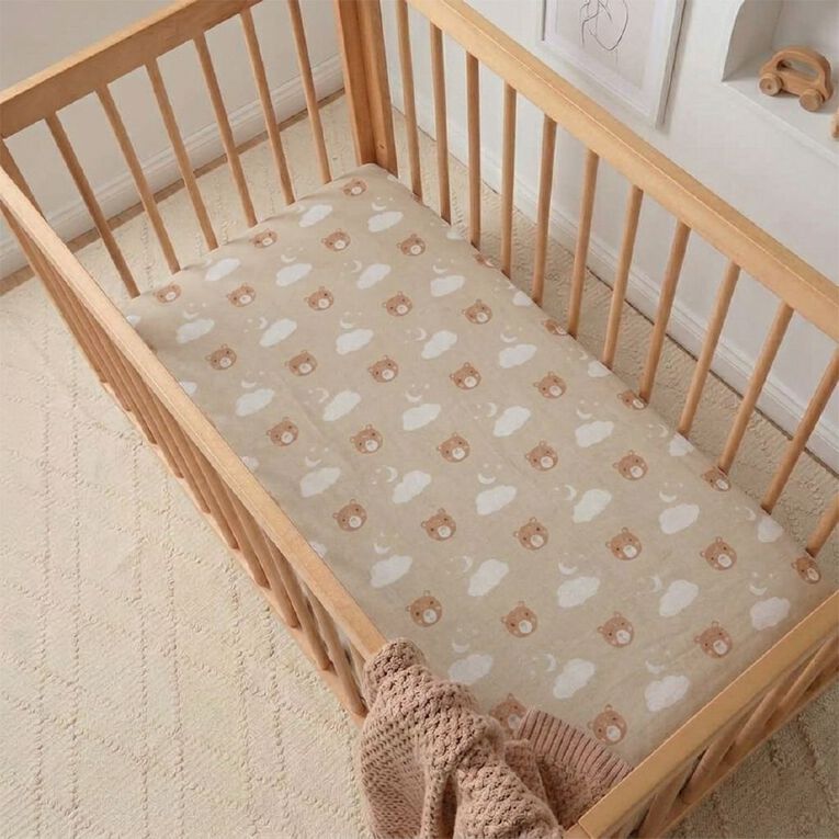 Babywise Flannelette Bassinet Sheet Bears 2 Pack, , hi-res