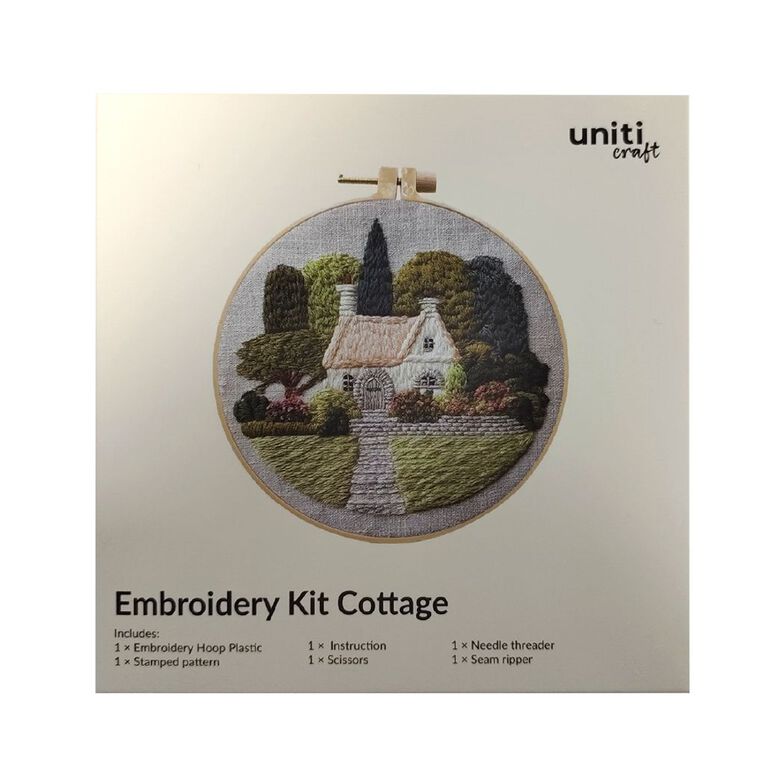 Uniti Craft Adults Embroidery Kit Cottage, , hi-res