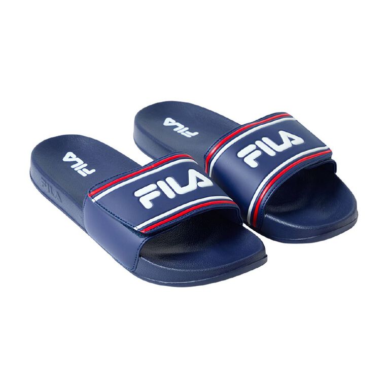 Fila Men's Adjustable Slides, Navy/Red, hi-res