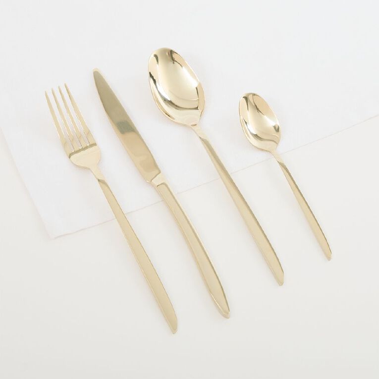 Living & Co Boston Cutlery Set Gold 16 Piece, , hi-res