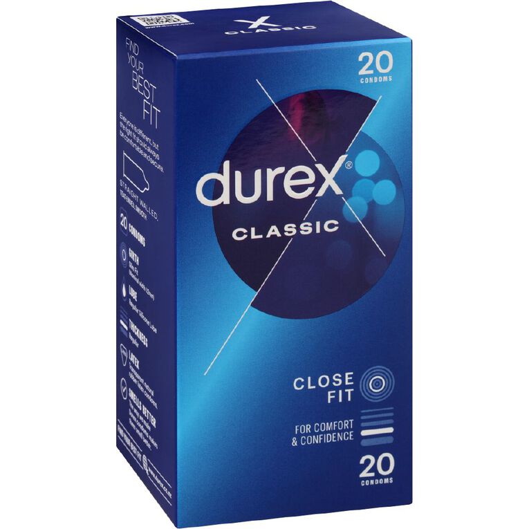 Durex Classic Condoms 20 Pack, , hi-res