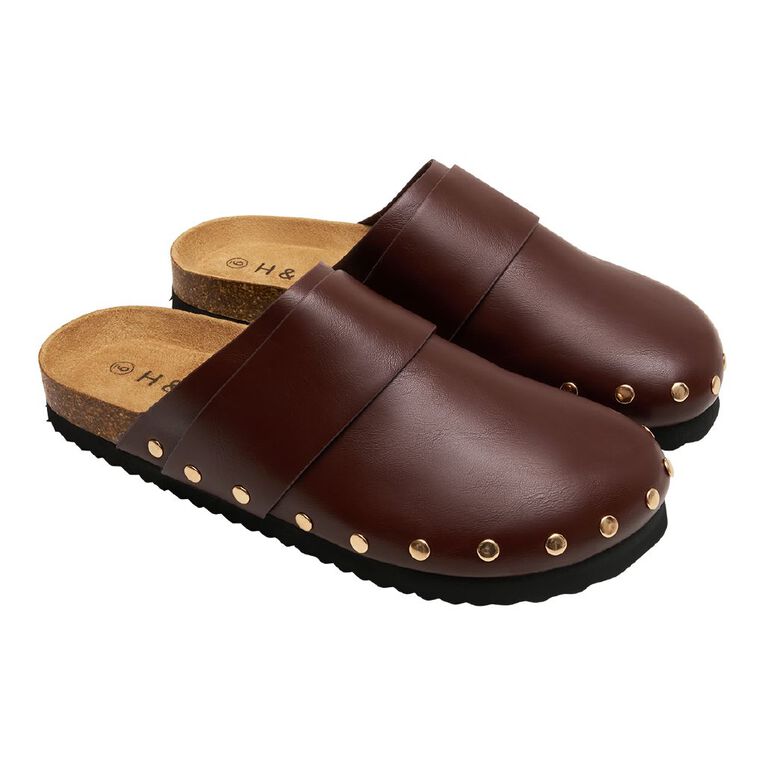 H&H Women's Camilla Slip On Clog, Brown Dark, hi-res