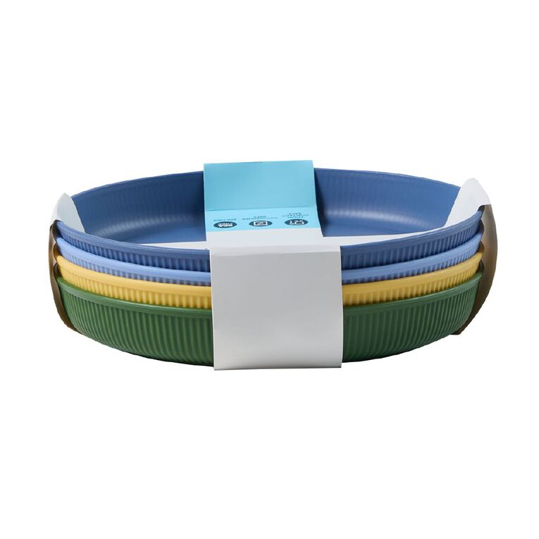 Living & Co Tropical Picnic Plates Multi-Coloured 4 Pack, , hi-res