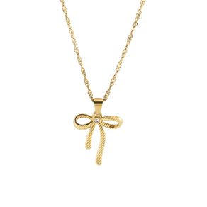 Bow Wave Chain Pendant Necklace