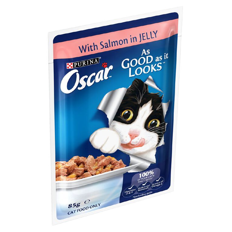 Oscar Agail Adult Salmon in Jelly Wet Cat Food Pouch 85g, , hi-res