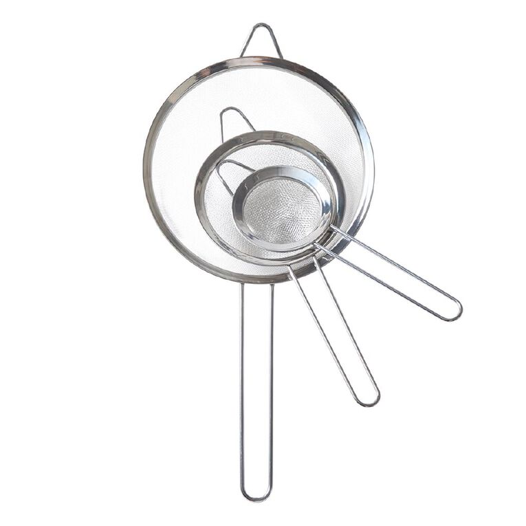 Living & Co Mesh Strainer Set Stainless Steel 3 Pack, , hi-res
