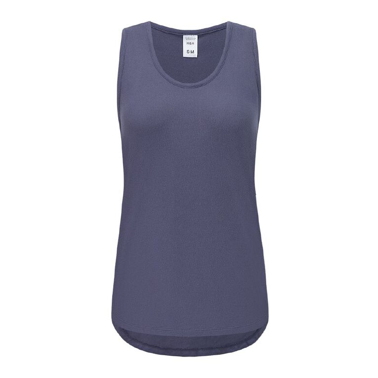 H&H Women's Soft Touch Pyjama Tank Top, Blue Dark, hi-res