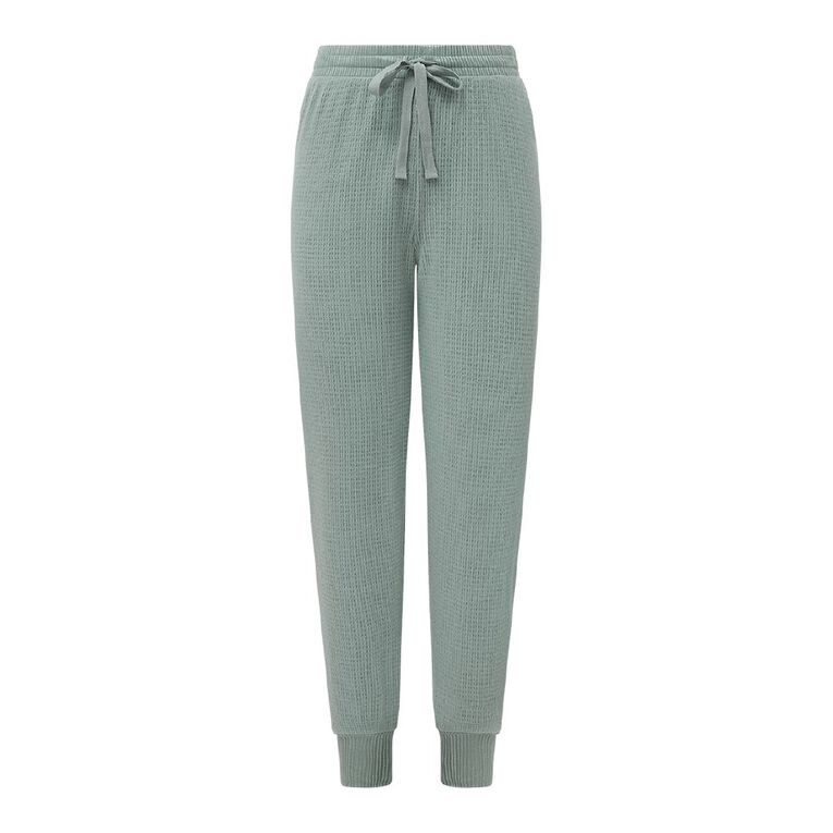 H&H Women's Soft Touch Waffle Pyjama Pants, Blue Light, hi-res