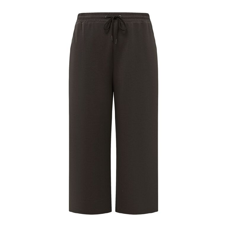 H&H Curve Women's Interlock Smart Sweatpants, Brown Dark, hi-res