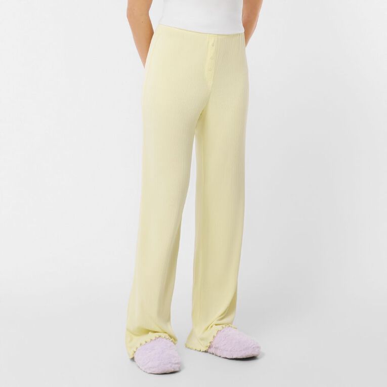 H&H Women's Pointelle Pyjama Pants, Yellow Light, hi-res