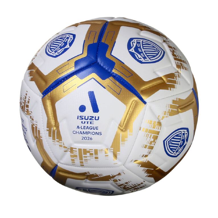 Auckland FC Champions Soccer Ball Size 5 White Gold, , hi-res