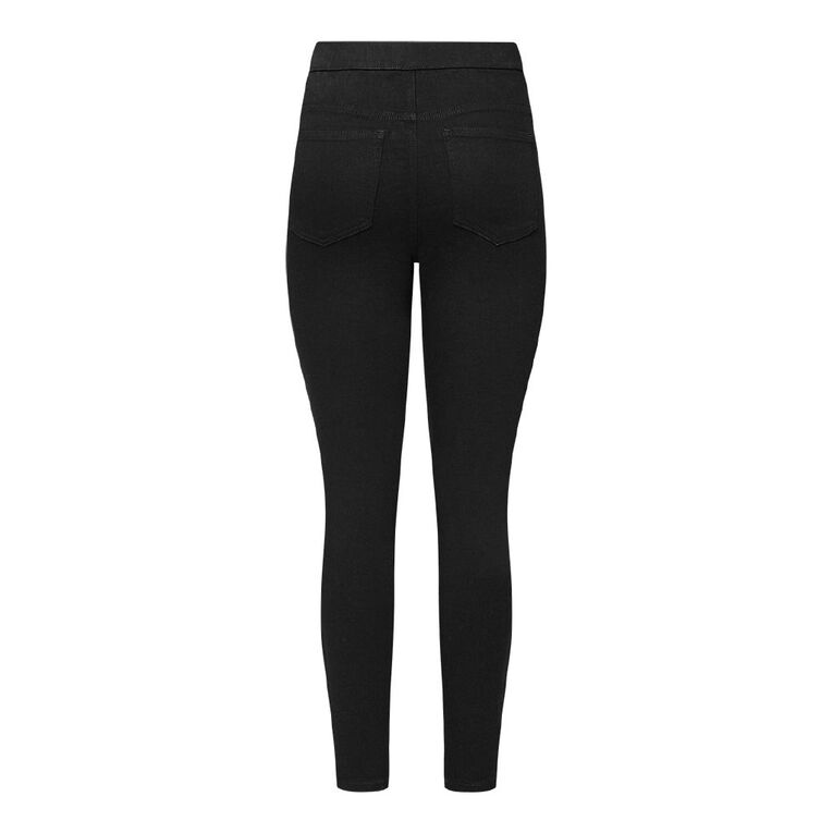 H&H Women's Slim Waistband Jeggings, Black, hi-res