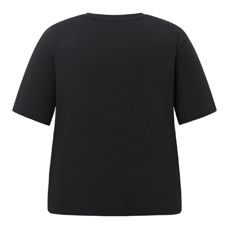 H&H Curve Women's Boxy Boyfriend Tee, Black, hi-res