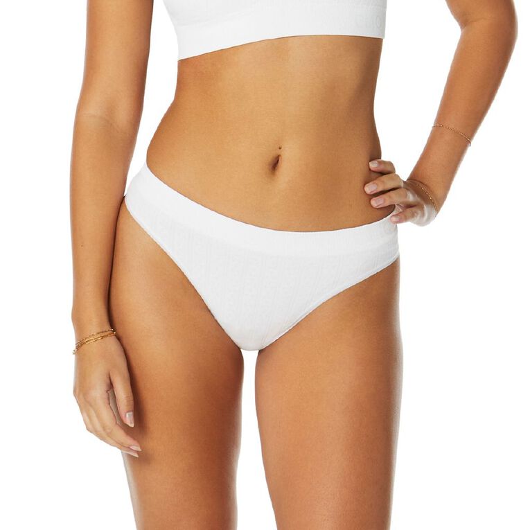 Clio Women's Prarie Skimpy Bikini Brief, White, hi-res