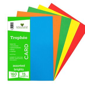 Trophee Card 160gsm Brights A4 15 Pack