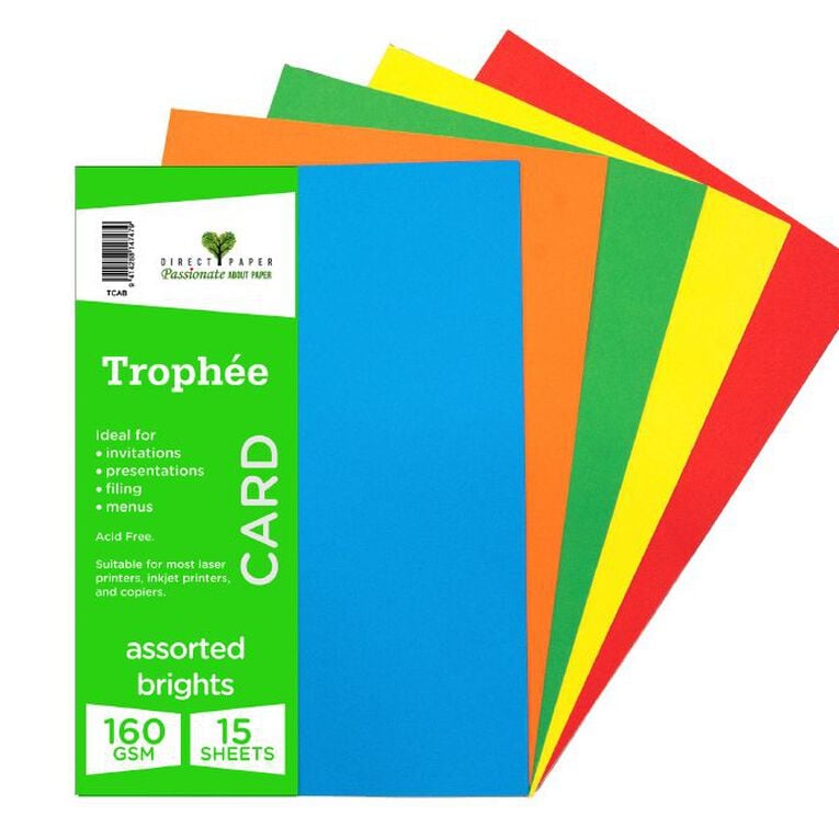 Trophee Card 160gsm Brights A4 15 Pack, , hi-res