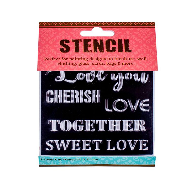 Uniti Craft Adults Stencil Sweet Love 4 X 4 In 1pc, , hi-res