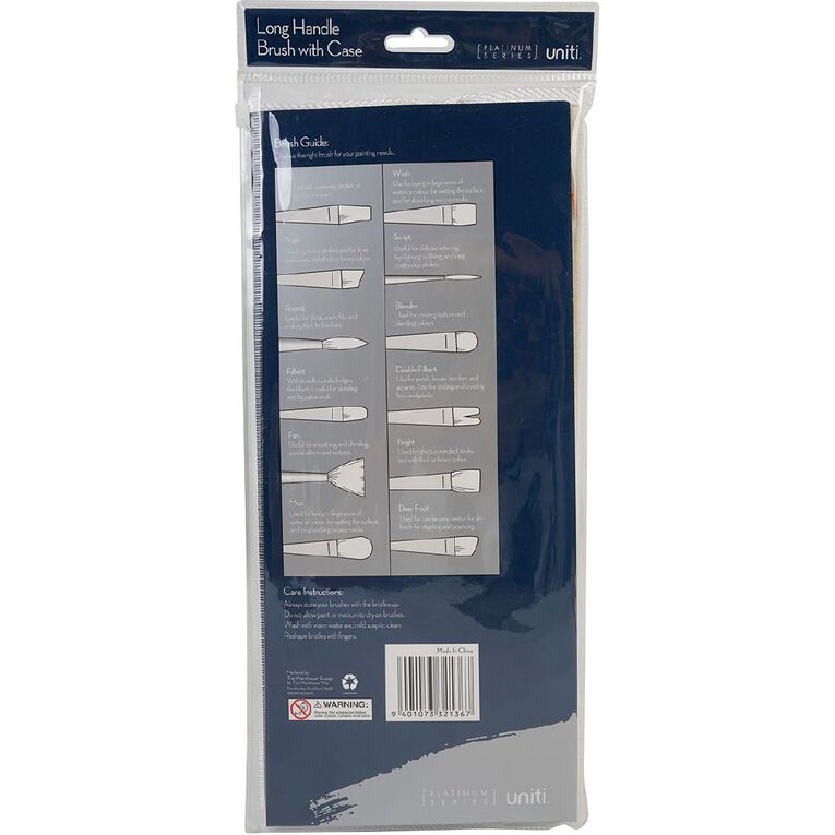 Uniti Platinum Long Handle Brush with Case 20 Pack, , hi-res
