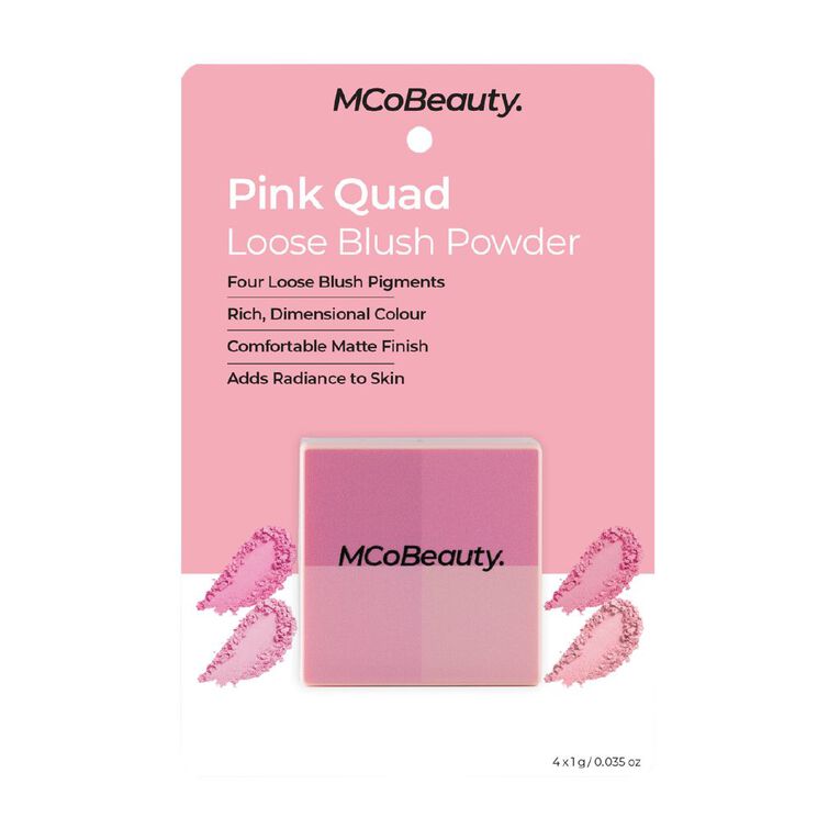 MCoBeauty Pink Quad Loose Blush Powder, , hi-res
