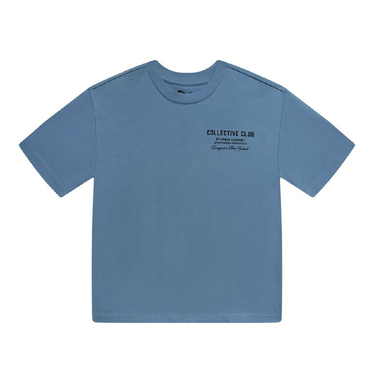 Young Original Short Sleeve Urban Academy Heavy Weight Boxy Tee, Blue Mid, hi-res