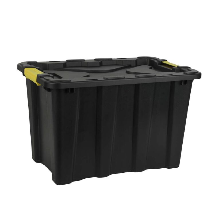 Living & Co Heavy Duty Storage Box Black 55L, , hi-res