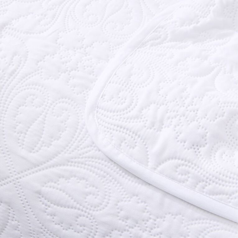 Living & Co Coverlet Patterned Parma White Queen, , hi-res