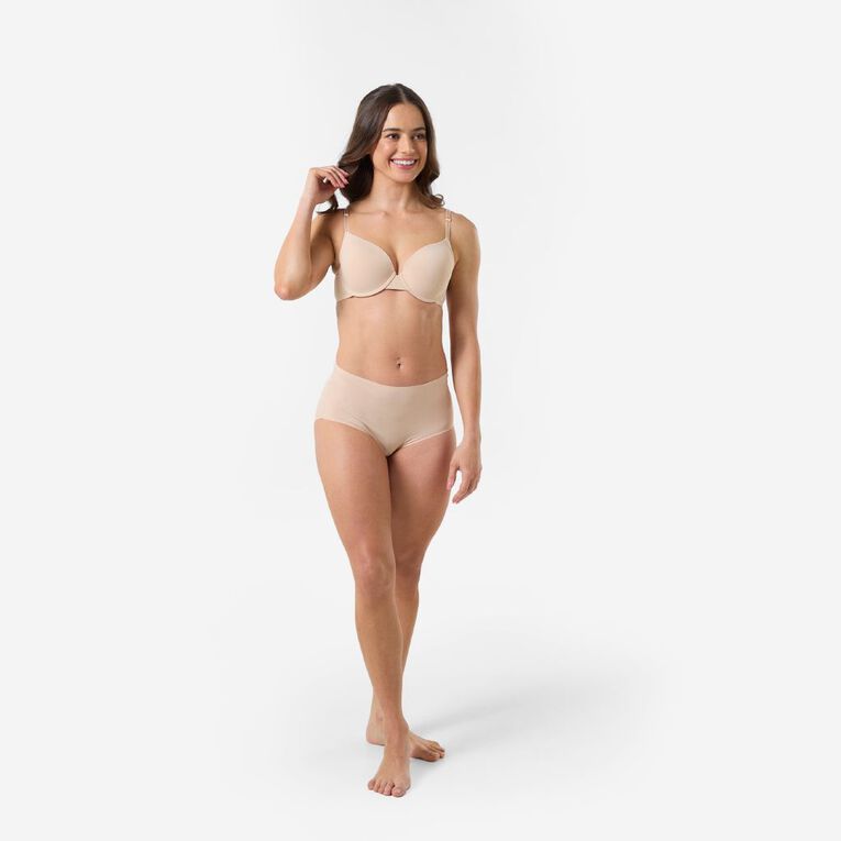H&H Women's Micro No Show Full Briefs, Cream, hi-res