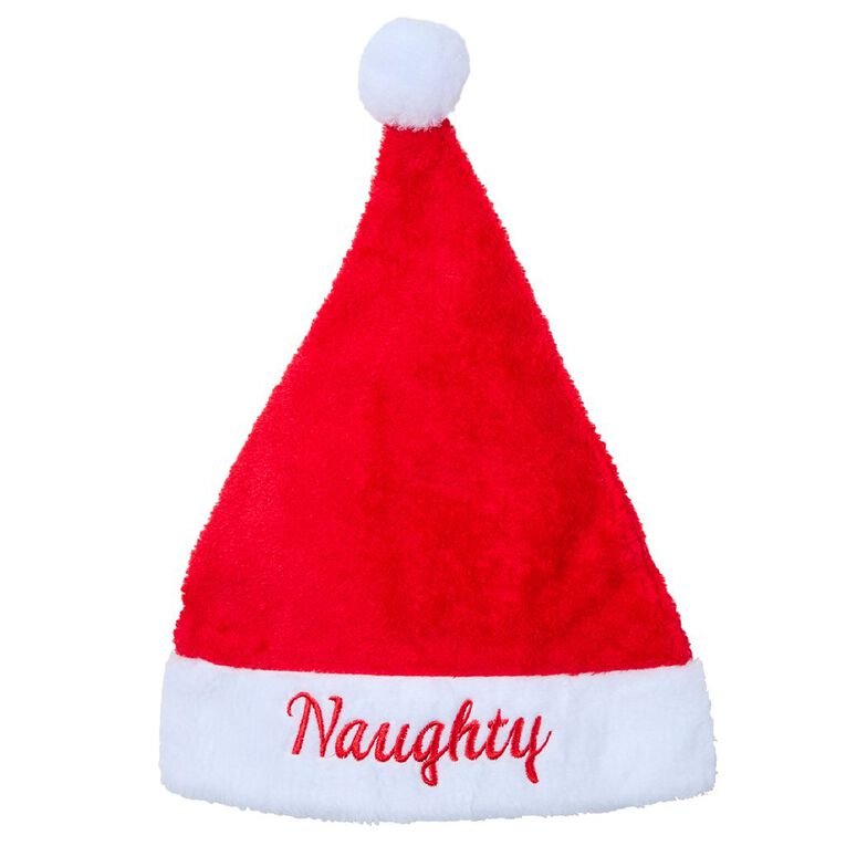 Wonderland Novelty Naughty/Nice Santa Hat Assorted, , hi-res