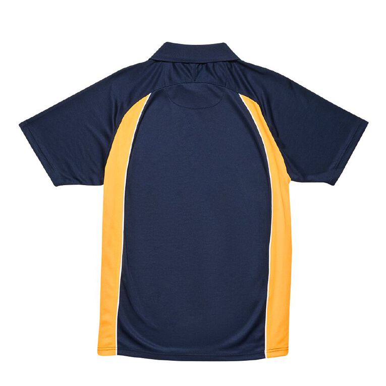 Schooltex Mangere Central Short Sleeve Polo with Embroidery, Navy/Gold, hi-res