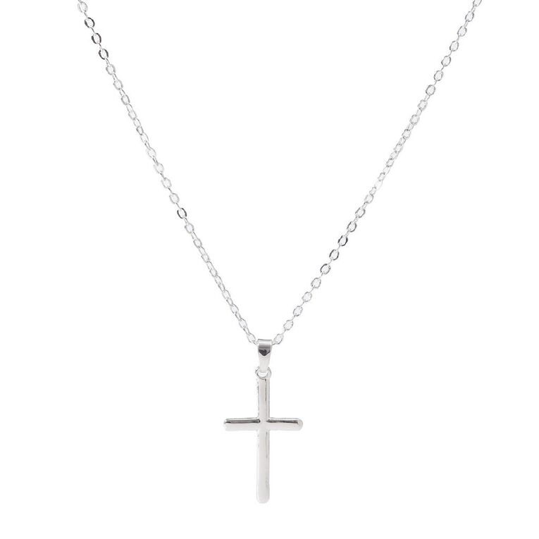 Silver Plated Cross Necklace, , hi-res