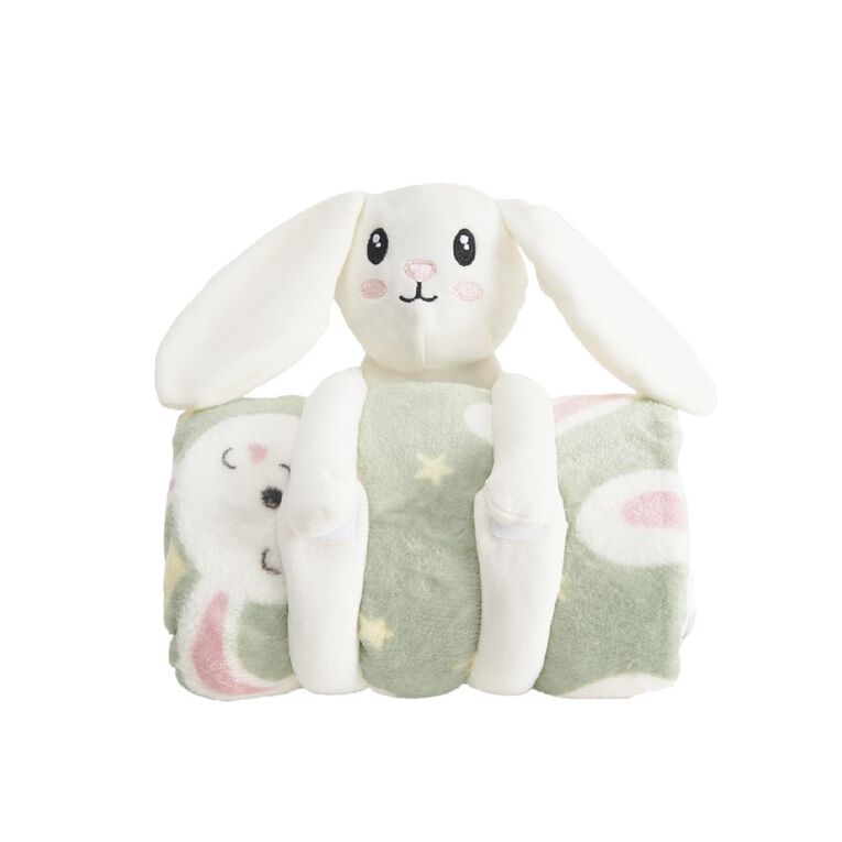 Living & Co Kids Blanket Buddy Bunny Multi-Coloured 127cm x 152cm, , hi-res