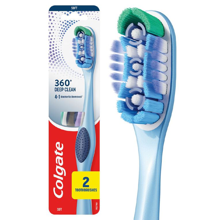 Colgate 360 Soft Toothbrush 2 Pack, , hi-res