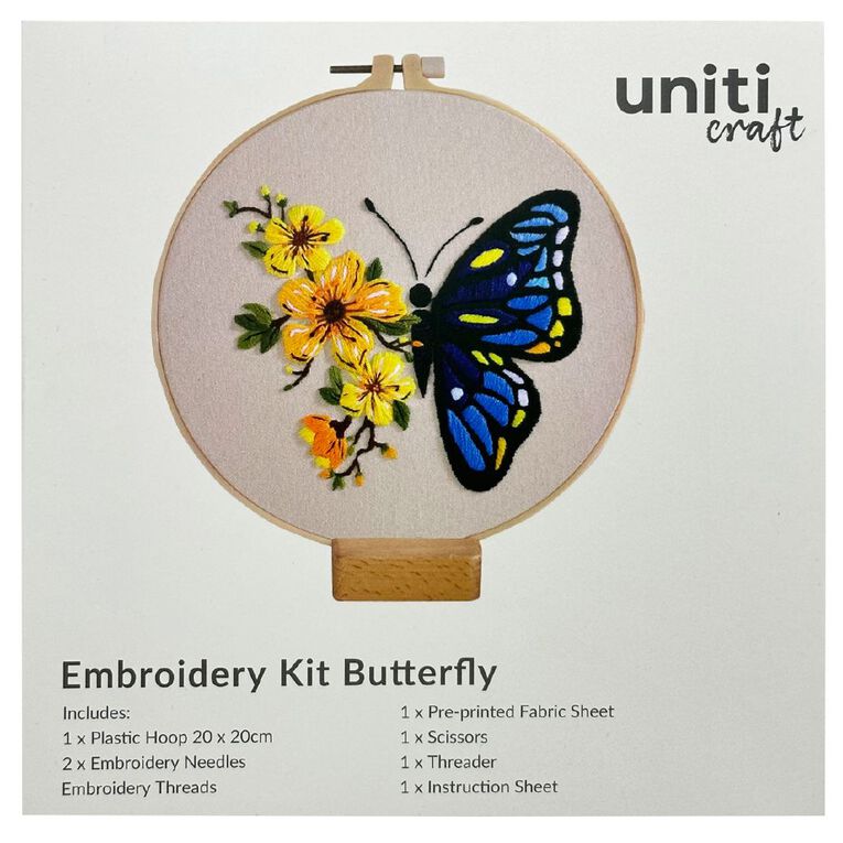 Uniti Embroidery Kit Butterfly, , hi-res